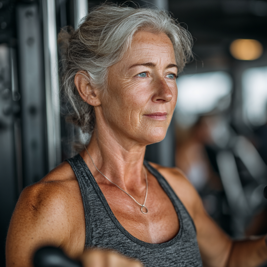 Групове заняття йогою для людей старшого віку